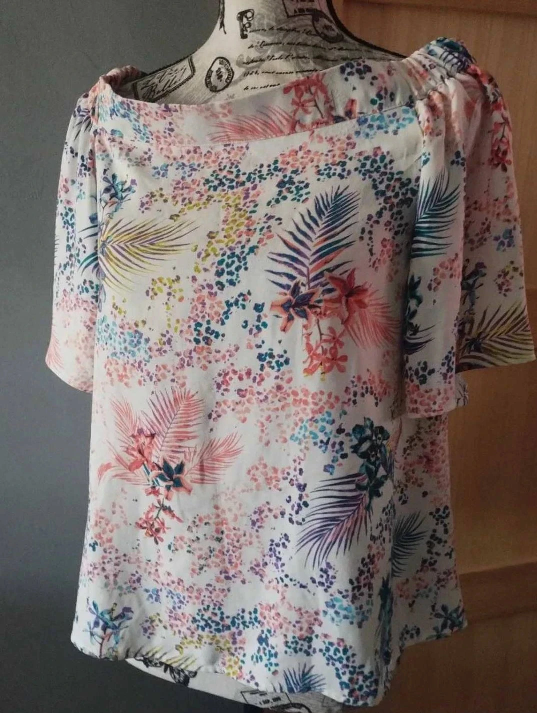 Floral tunic with wide collar, Mosquitos, size 36 – photo 2